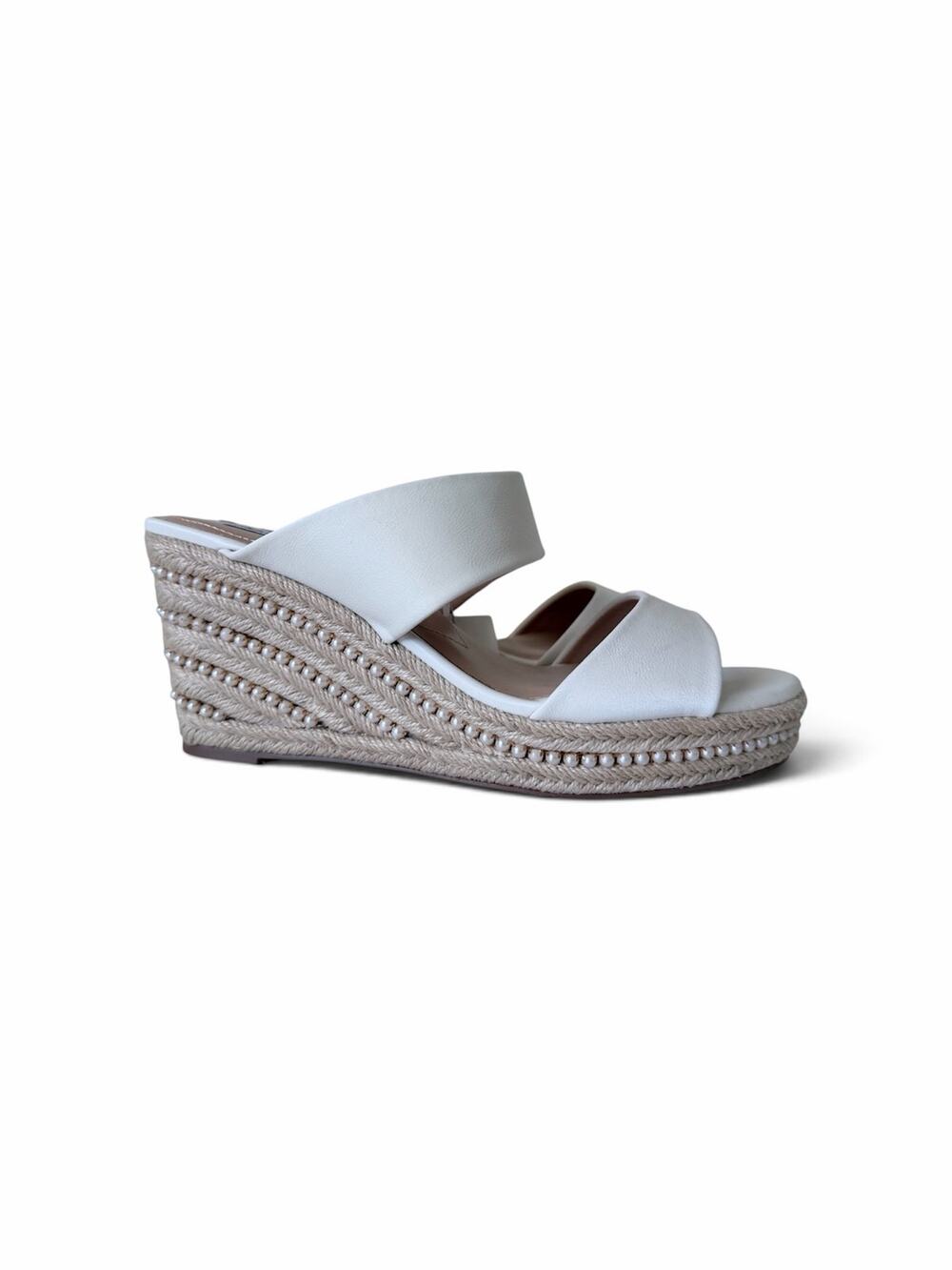 Charles David White Wedge Sandals
